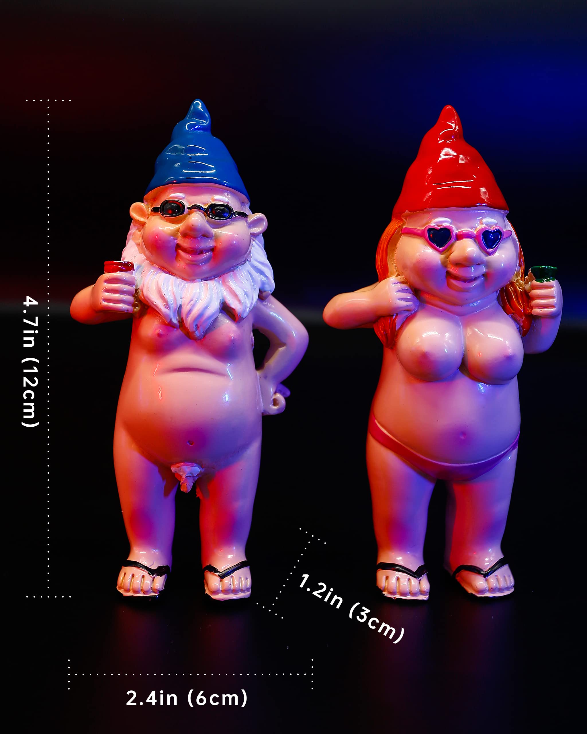 Estefanlo Garden Gnome Funny Couple, Couple Statue, Figures Decoration for Outdoors, Outdoor Sculpture, Waterproof, Funny, Dwarf, Gift Home, Lawn, Balcony