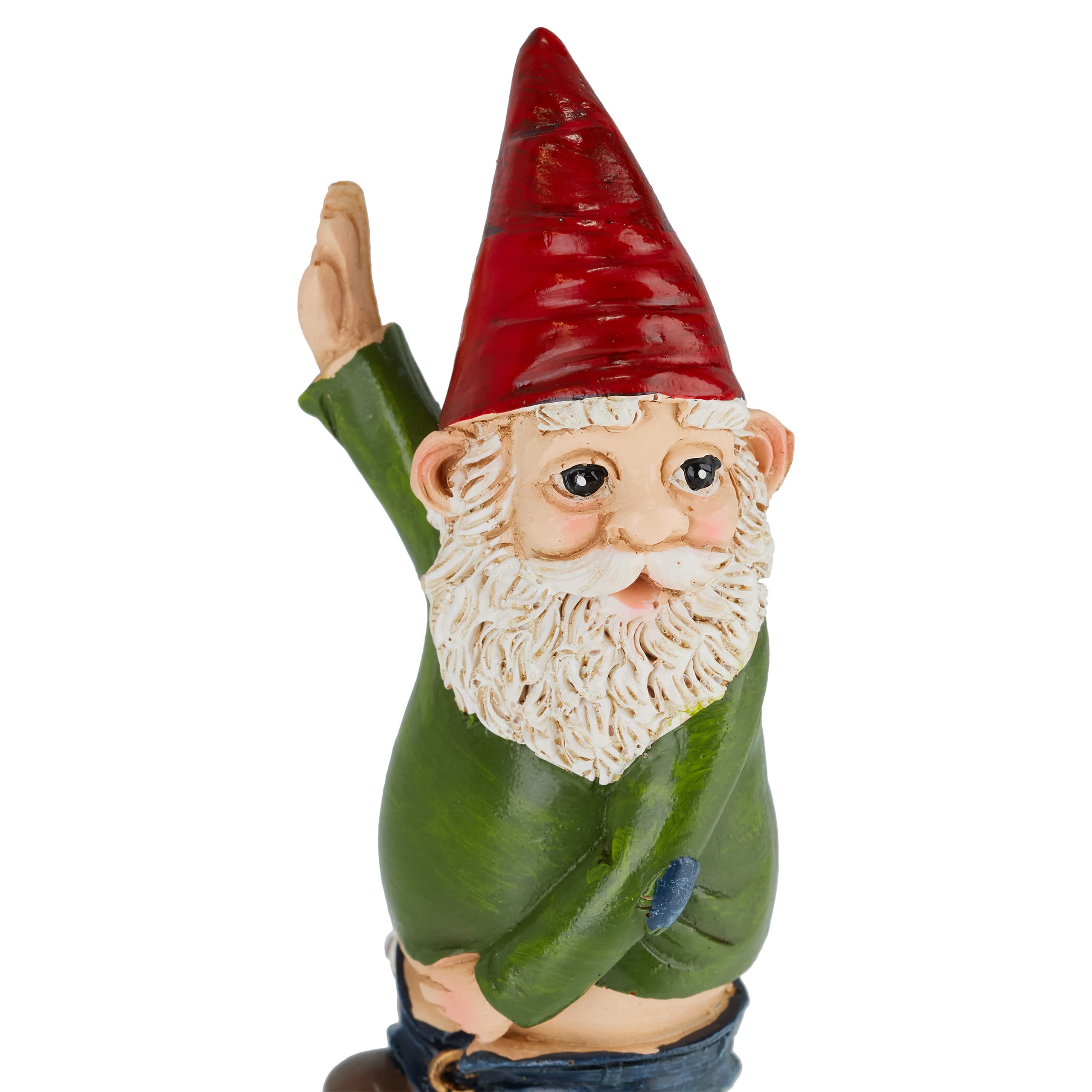 Relaxdays Peeing Gnome, Rude Figurine, Weatherproof, Frost Resistant, Garden Statue, Polyresin, Multicoloured, 10 x 5 x 4 cm