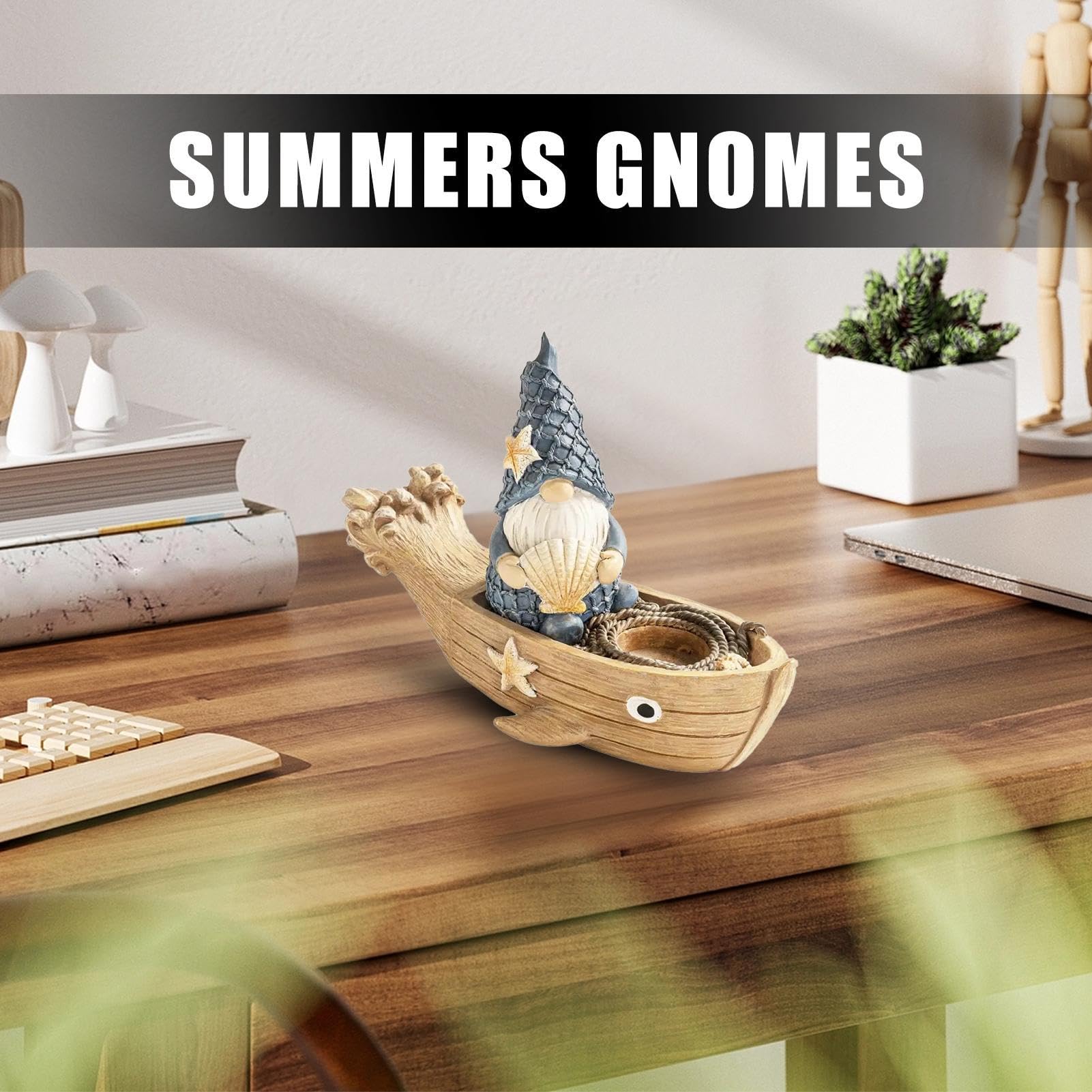 Générique GNOME Figurines, Nautical Dwarf Ornaments, Tabletop GNOME Decor with Whimsical Seaside Inspired Charm Design for Home, Bathroom, Ot Poolside Decor, 1 Piece