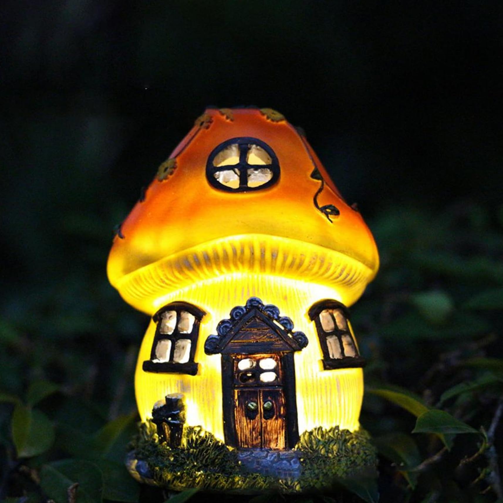 MOUNTTU Fairy Doors for Trees Outdoor, Fairy House Waterproof Resin Garden Statues for Yard Lawn Decor
