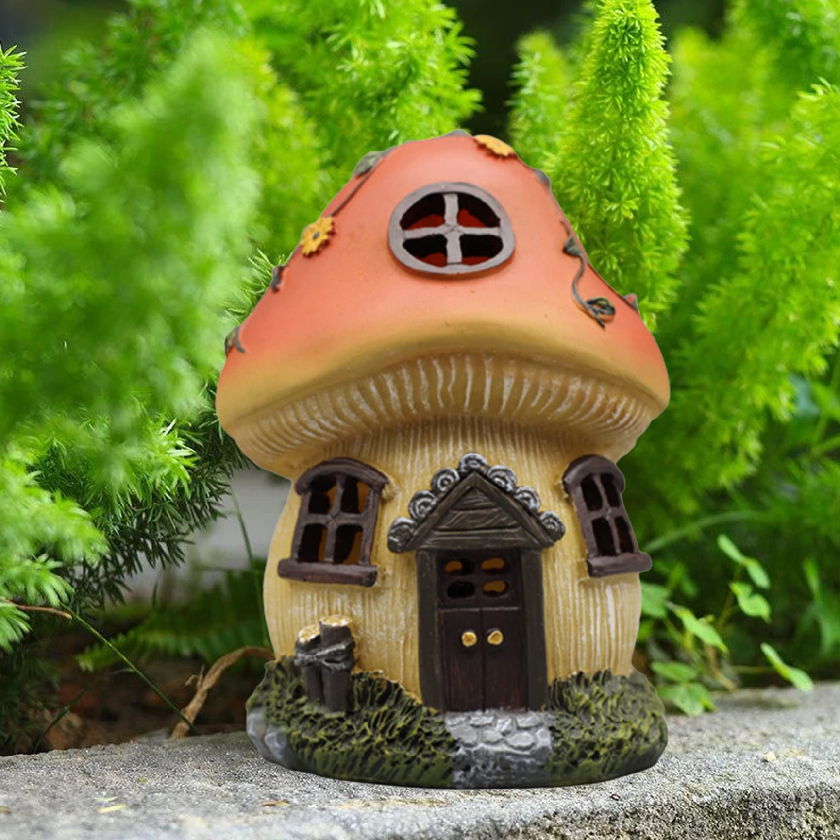 MOUNTTU Fairy Doors for Trees Outdoor, Fairy House Waterproof Resin Garden Statues for Yard Lawn Decor