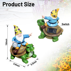NITOWOLF Garden Gnomes Outdoor with Solar LED Light, Outdoor Decor, Yard Art Decorations for Garden Patio Lawn, Gifts for Women, Gnome and Turtle