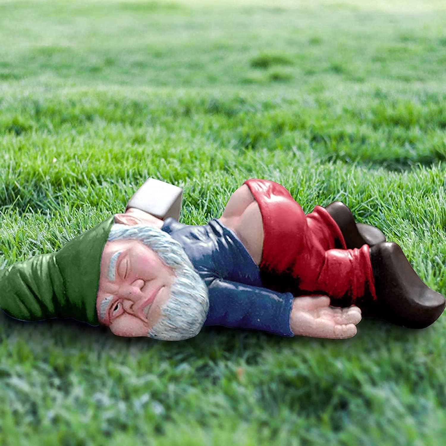 brableewear Funny Drunk Garden Gnome Creative Drunken Dwarf Statue Decoration Naughty Garden Gnome Sculpture Figurines for Outdoor Indoor