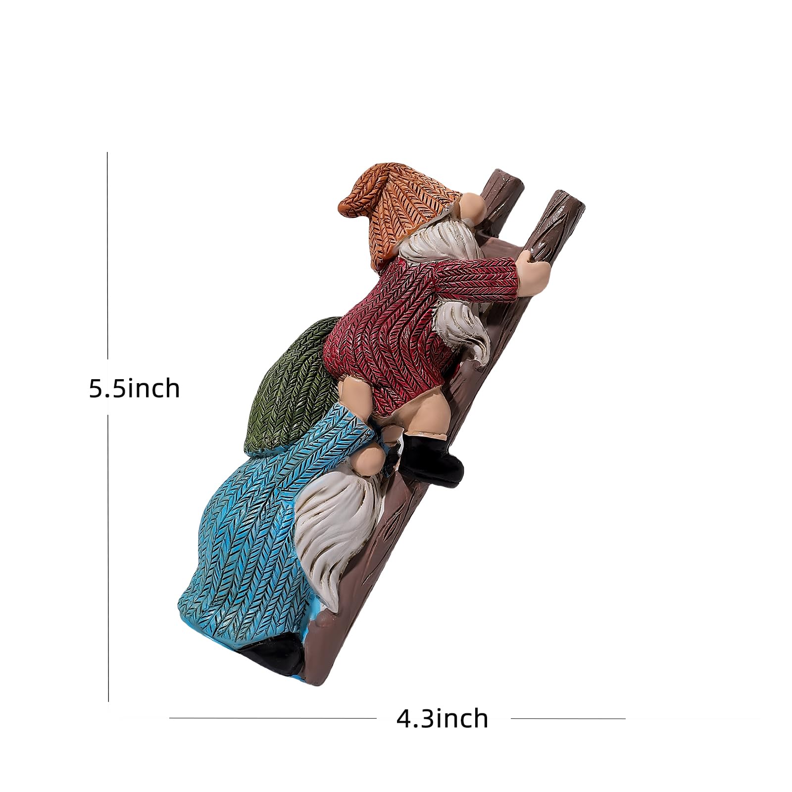 SUQ I OME Garden Climbing Gnome Statue, Funny Climbing Ladder Gnomes Figurine Resin Sculpture Outdoor Decor for Patio Yard Lawn Porch