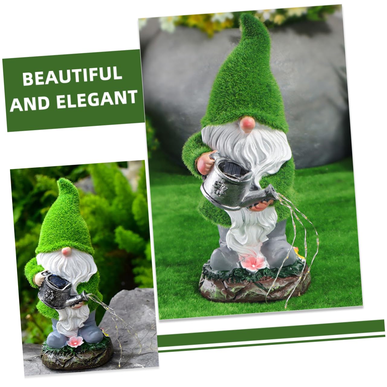 ULTECHNOVO Garden Gnome Solar Lamp Outdoor Lawn Gnome Decoration for Garden Backyard Patio Energy Saving Solar Powered Lighted Statue for Courtyard Lawn Decor