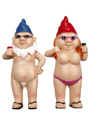 BBdis 2 PCS Garden Gnomes, 4.7 Inch Naughty Garden Gnome Funny Gnomes Statue for Home Indoor or Outdoor Lawn Gnome Decorations Housewarming Halloween