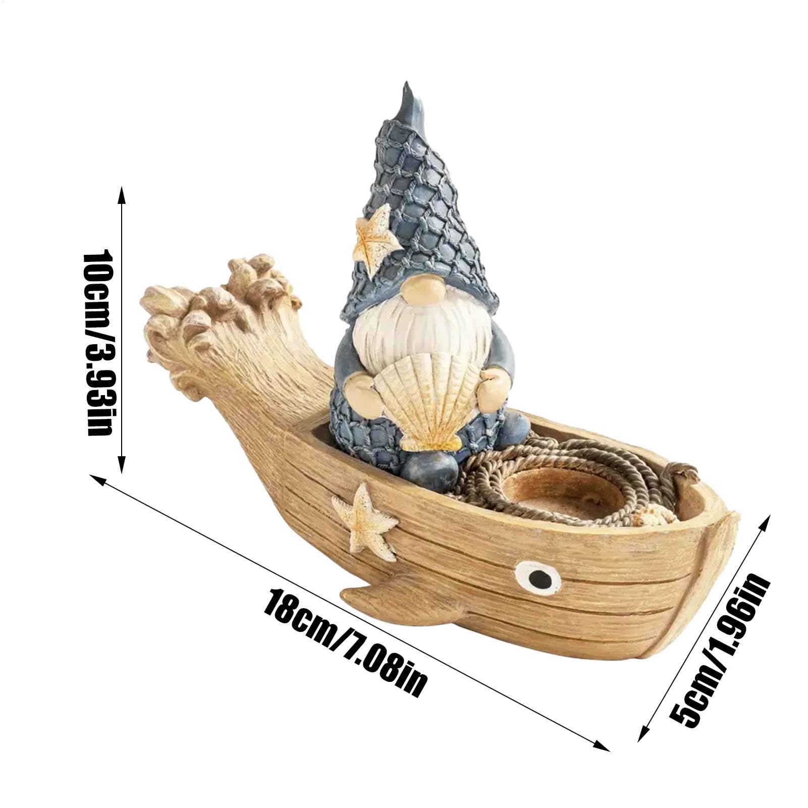 Générique GNOME Figurines, Nautical Dwarf Ornaments, Tabletop GNOME Decor with Whimsical Seaside Inspired Charm Design for Home, Bathroom, Ot Poolside Decor, 1 Piece