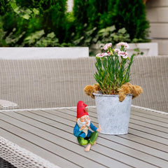 5.9inch Garden Gnome Middle Finger Tall Resin Funny Garden Gnomes Cheeky Smoking Naughty Gnomes Fade-Resistant Mini Gnomes