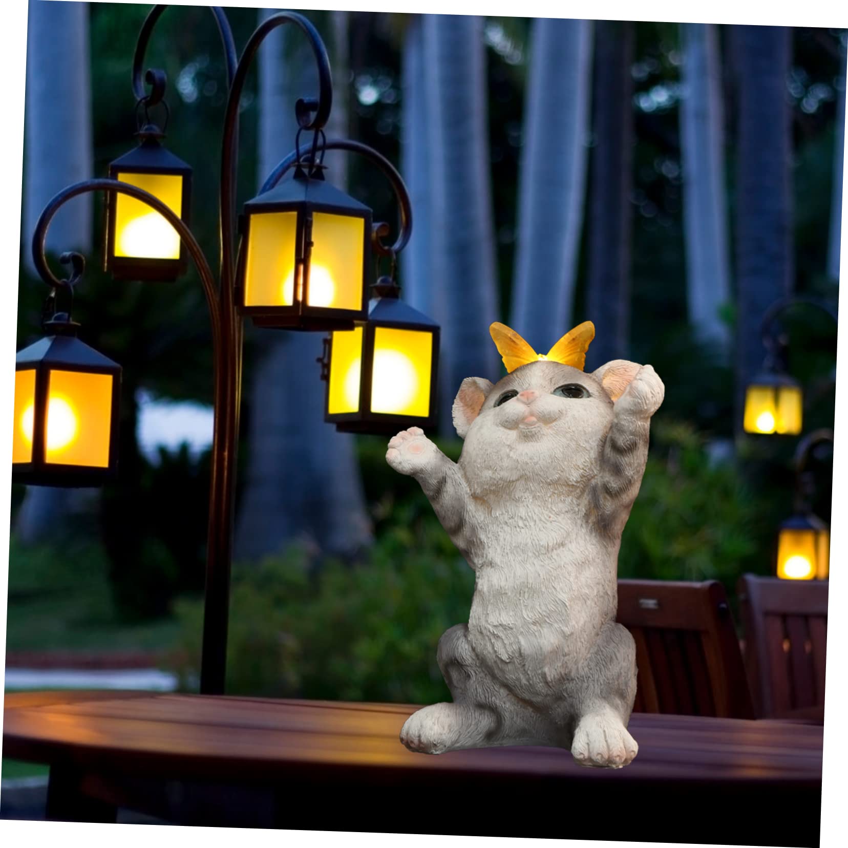 Cabilock 1pc Solar Cat Light Decor Solar Energy Adornment Garden Decorative Cat Lamp for Courtyard Lawn Patio Gentle Lighting for Outdoor Spaces