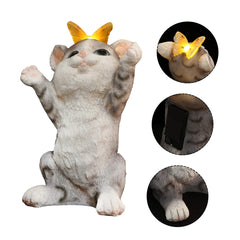 Cabilock 1pc Solar Cat Light Decor Solar Energy Adornment Garden Decorative Cat Lamp for Courtyard Lawn Patio Gentle Lighting for Outdoor Spaces