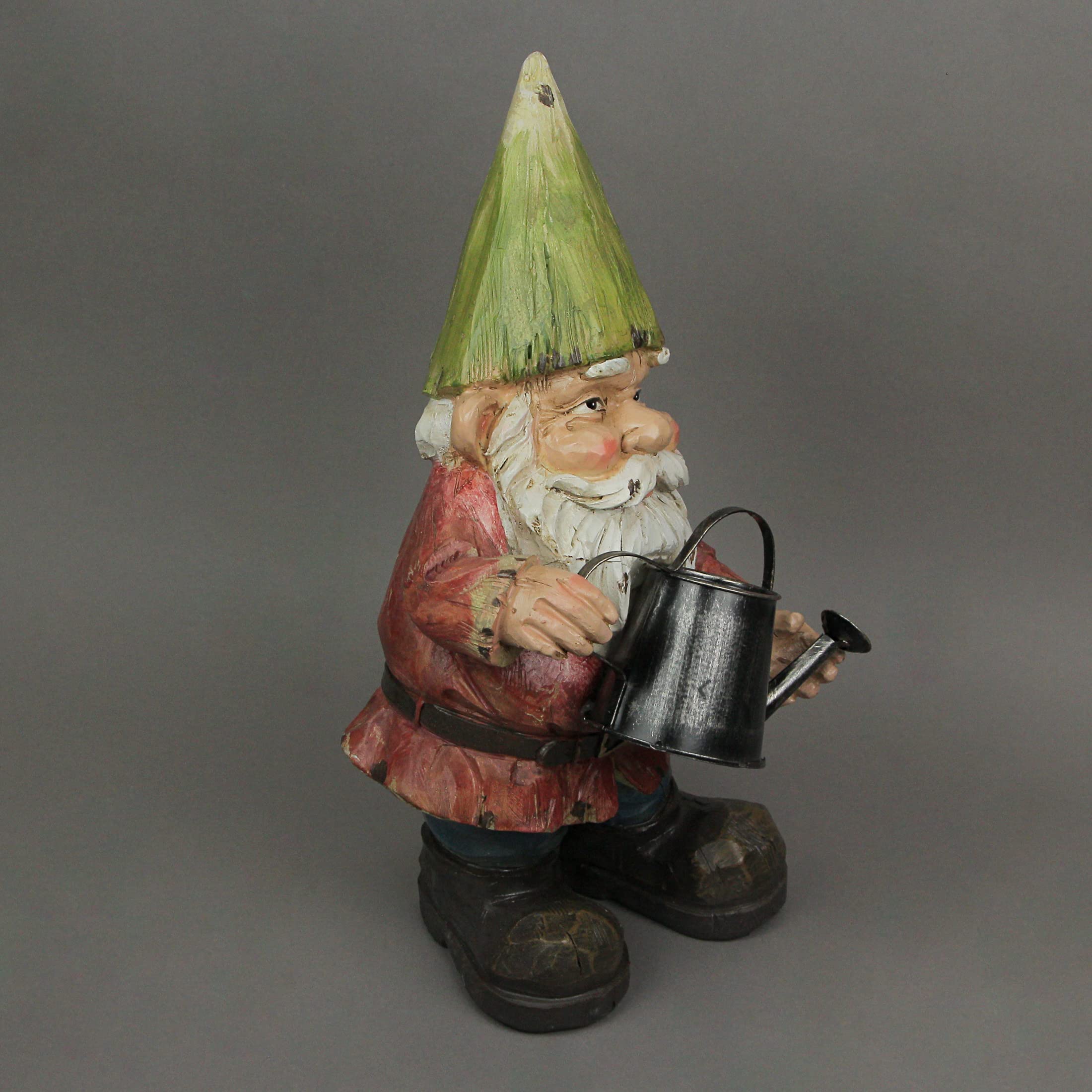 Garden Gnome With Watering Can Home Garden Decor Resin Sculpture Lawn Yard Decoration 15 Inches High