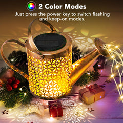 GLOBAL GOLDEN Solar Watering Can Light, LED Solar String Lights Waterproof Dual Mode Water Can Lights for Garden Patio Yard Pathway Lantern Plant Decoration