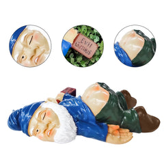 RizzRosa 9.5'' Funny Garden Gnome Outdoor Decor - Large Naughty Gnomes Statues, Resin Gnomes Sculptures for Yard Patio Home Lawn Outside Decorations Ornament Housewarming Gifts, Blue