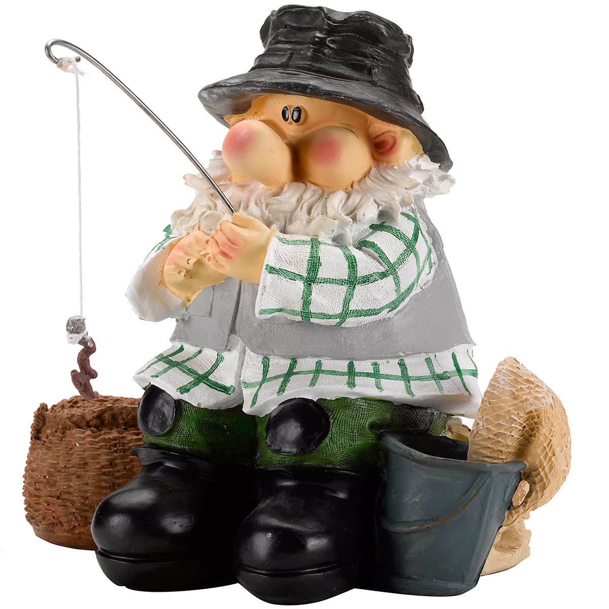 Smart Solar Figure GNOMO Fishing 22.5CM, Black/White