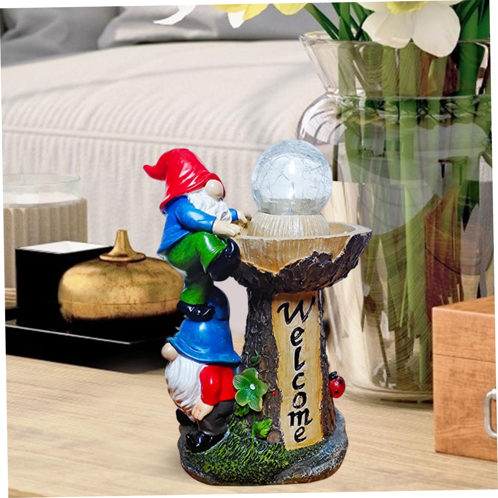 Gnome Solar Lights Outdoor Garden,Garden Gnomes Solar Light Garden Gnome Statue for Home Yard Porch Decor