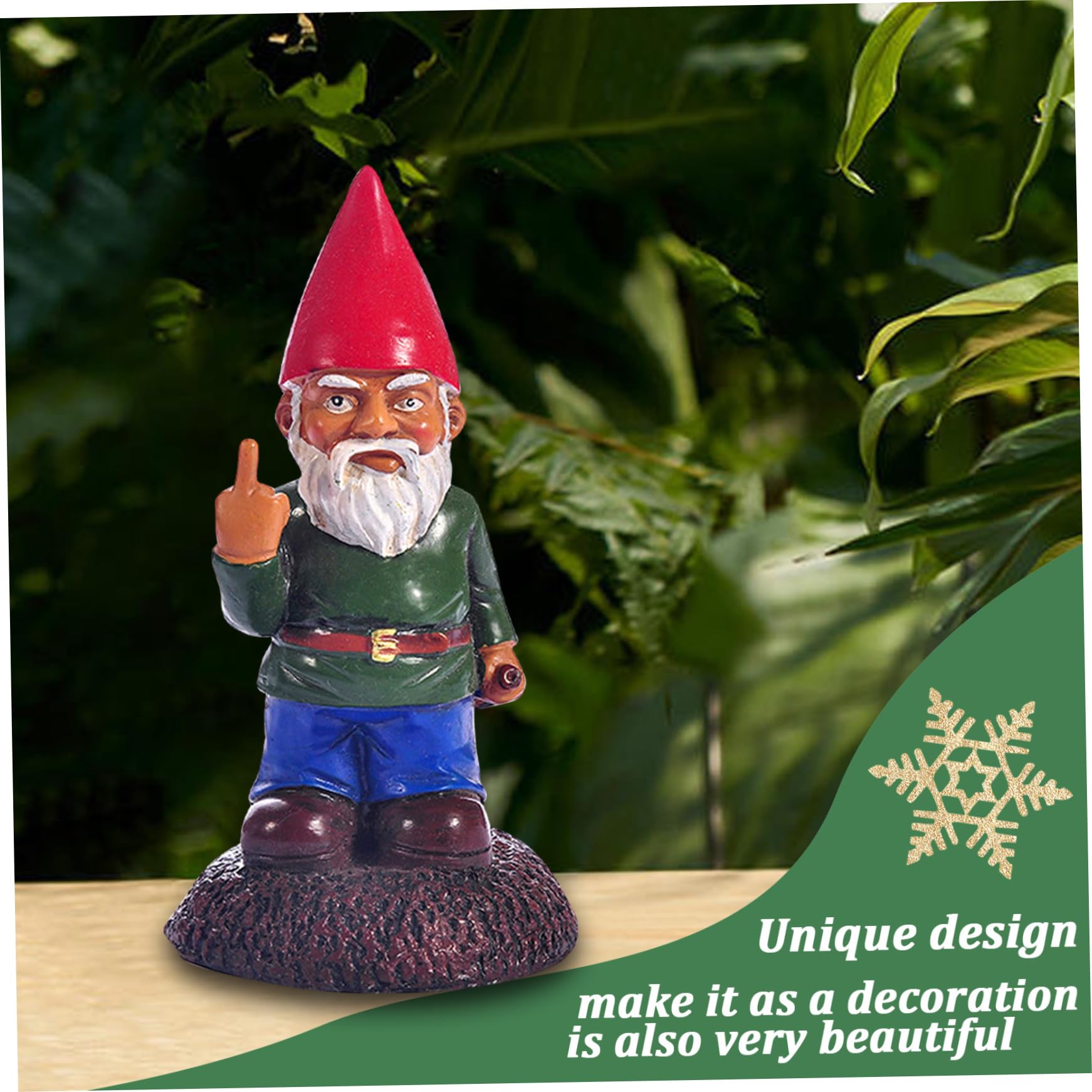 Garden Gnomes Funny Middle Finger Gnomes Garden Ornaments Resin Rude Garden Gnomes Middle Finger Naughty Gnomes for Yard Lawn Garden Decorations