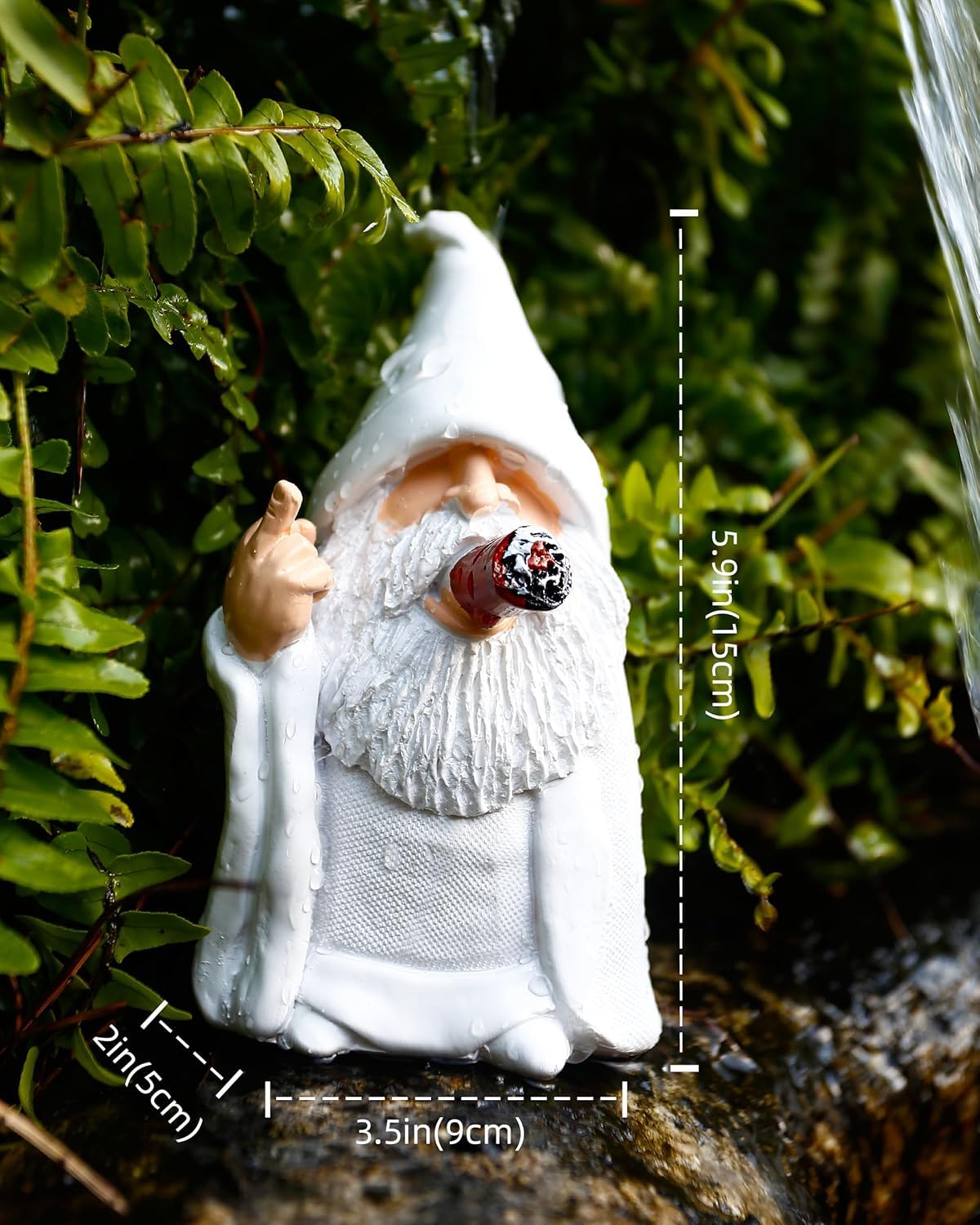Yomisee Garden Gnomes Statue, Garden Ornaments Outdoor, Funny Gift for Home, Balcony, Living Room, Lawn, Office, Pond Decoration