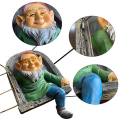 DHOBY GHAUT Elf Out of Door Tree Hugger 12-inch, Gnome Statue Tree Face Garden Decoration for Yard, Patio, Gnome Outdoor Clearance Large Ornaments, Garden Peeker Yard Art