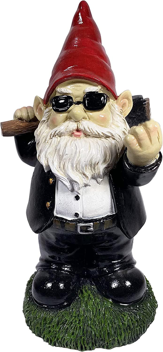 Garden Gnome,MIMACHI Garden Gnome with Axe 10" Tall, Garden Gnomes Outdoor Funny, Gangster Gnome Statue Garden Axe Funny Garden Decoration for Lawn Yard Patio