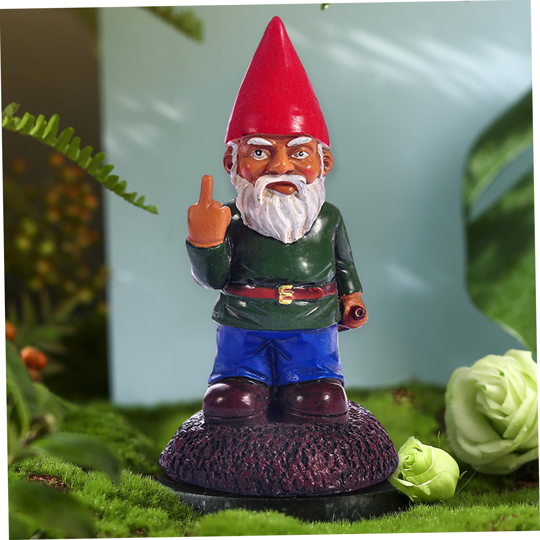 Garden Gnomes Funny Middle Finger Gnomes Garden Ornaments Resin Rude Garden Gnomes Middle Finger Naughty Gnomes for Yard Lawn Garden Decorations