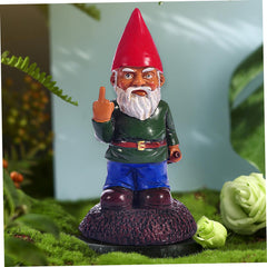 Garden Gnomes Funny Middle Finger Gnomes Garden Ornaments Resin Rude Garden Gnomes Middle Finger Naughty Gnomes for Yard Lawn Garden Decorations
