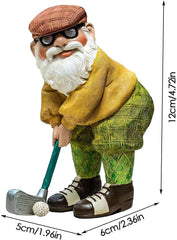 Mcuhm Garden Gnome Ornament - Handmade Resin Golfing Gnome Statue, Lightweight & Weatherproof Outdoor Decor for Garden, Patio, Yard for Gnome Lovers & Handmade Collectors
