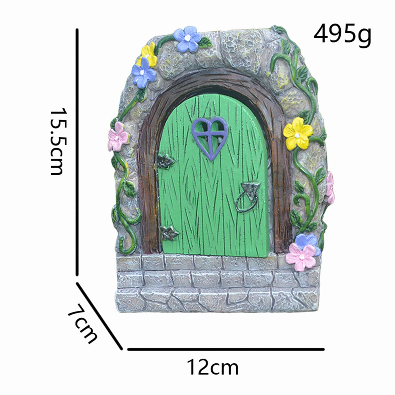 Jauhmui Fairy Garden Door - Glow in the Dark Miniature Tree Trunk, Retro & Mystical Elf Door, Solar Lights Statues, Garden Trees Decoration