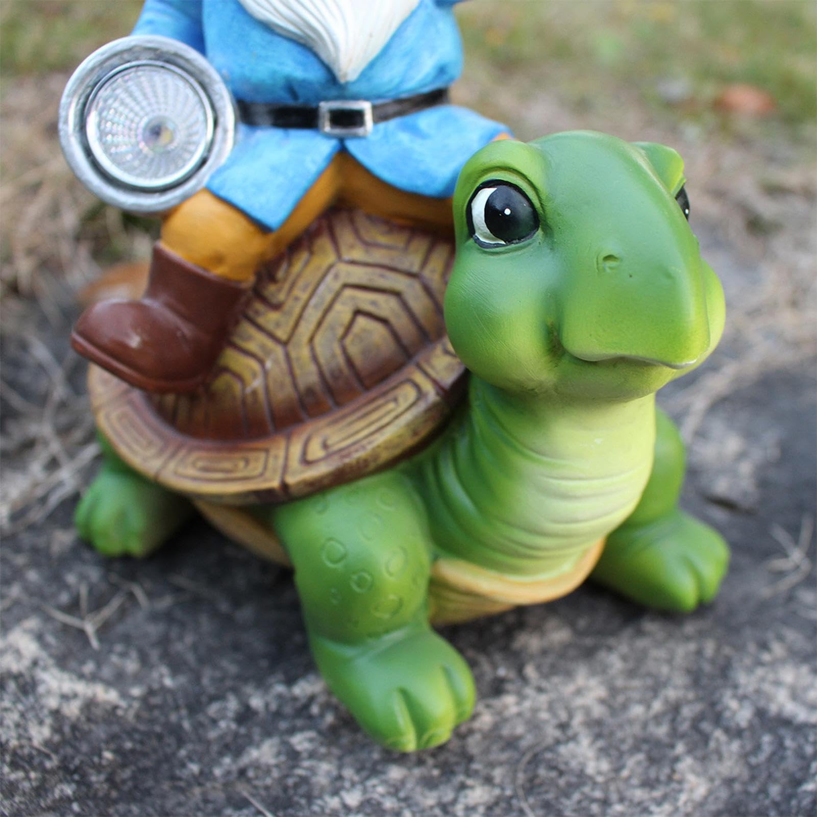 Qyljeiwred Solar Turtles for Outdoors | Solar Turtle Figurine Light with Gnome - Waterproof Tortoise Sculpture for Outdoor Courtyard Poolside Patio Garden Decoration