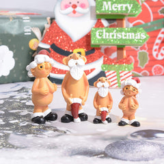 DWTECH 2 Pack Naughty Santa Ornament Set - 5.2cm Naked Santa Home Indoor Table Decor for Christmas Party Tree Hanging