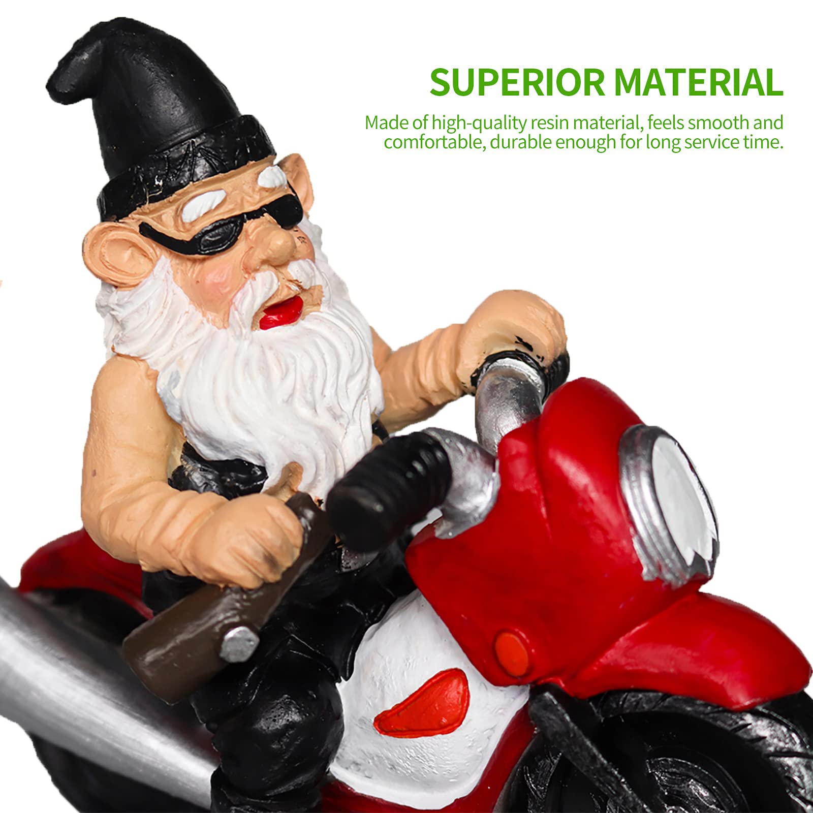 nezababy Funny Garden Gnome Decoration Riding Motorcycle Statues Naughty Figurines Outdoor Indoor Lawn Yard Patio Sculptures Resin