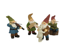 GlitZGlam Happy Gnomes Dancing Celebration! - 4- Piece Musical Garden Gnome Set for the Miniature Fairy Garden