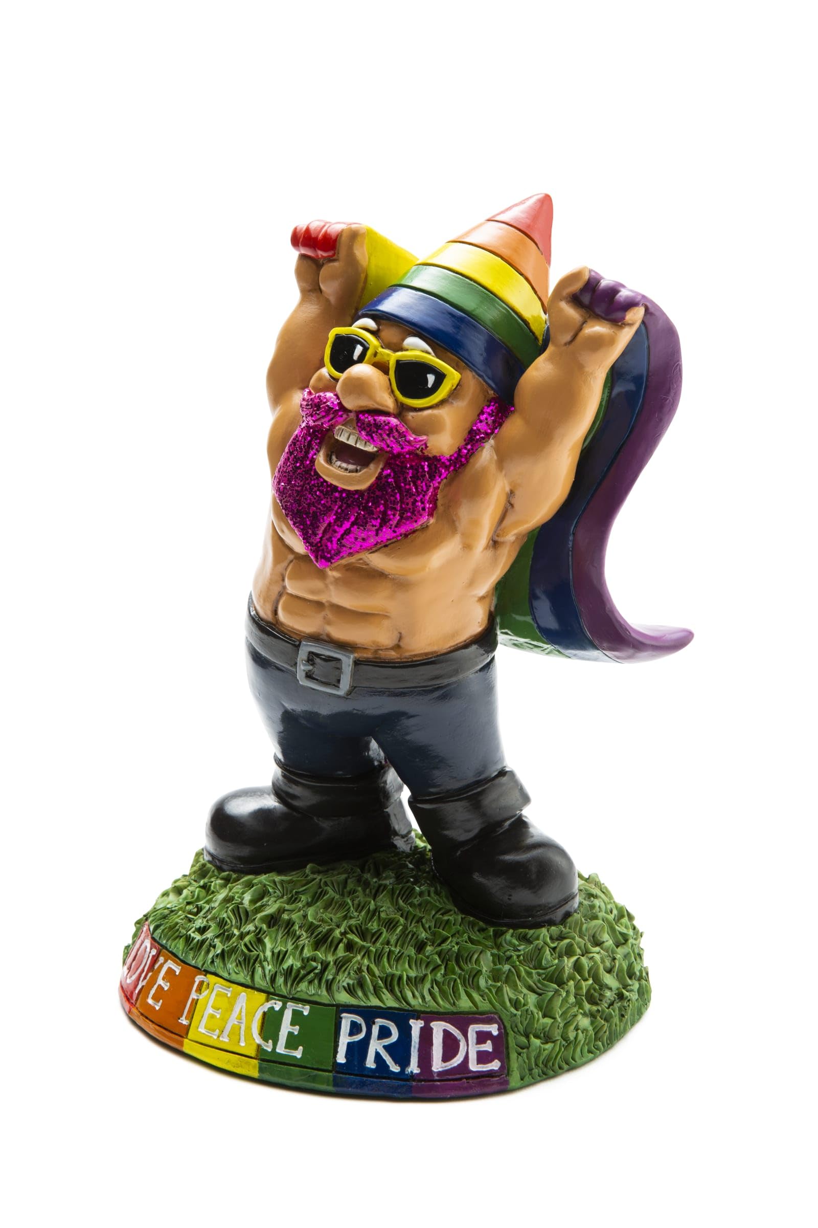 BigMouth Inc. Pride Garden Gnome 9 inch - Funny Outdoor Gnomes - Weather-Proof Lawn Gnome, Yard Gnome, Porch Gnome - Novelty Gnome Statue for Garden Gnome Decor - Funny Gag Gift, Cute Garden Gift