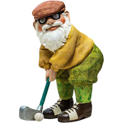 Funny Garden Gnome 4.7x2.4 Inch Playing Golf Funny Gnome Resin Golf Statue Novelty Ornaments for Pation Yard Lawn Indoor Tabletop Home Decor, Garden Gift