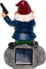 GreenLighting Solar Outdoor Second Amendment Lawn Gnome - Light Up Garden Statue by