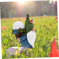 Toyvian 1Pc Creative Gnome Decorative Resin Craft Light Unique Dwarf Garden Ornament for Outdoor Decor Solar Powered Lawn Lamp for Pathways and Gardens Adds Warmth and Charm
