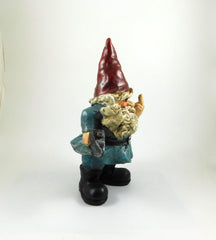 Seven Secrets Rude Gnome giving the finger Patio Ornament Garden Funny Statue Figurine Go Away Gesture | 39188