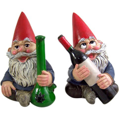 Wowser Miniature Lawn Gnomes Happy Time Group Drunk Garden Gnome Figurines, 3 1/2 Inches
