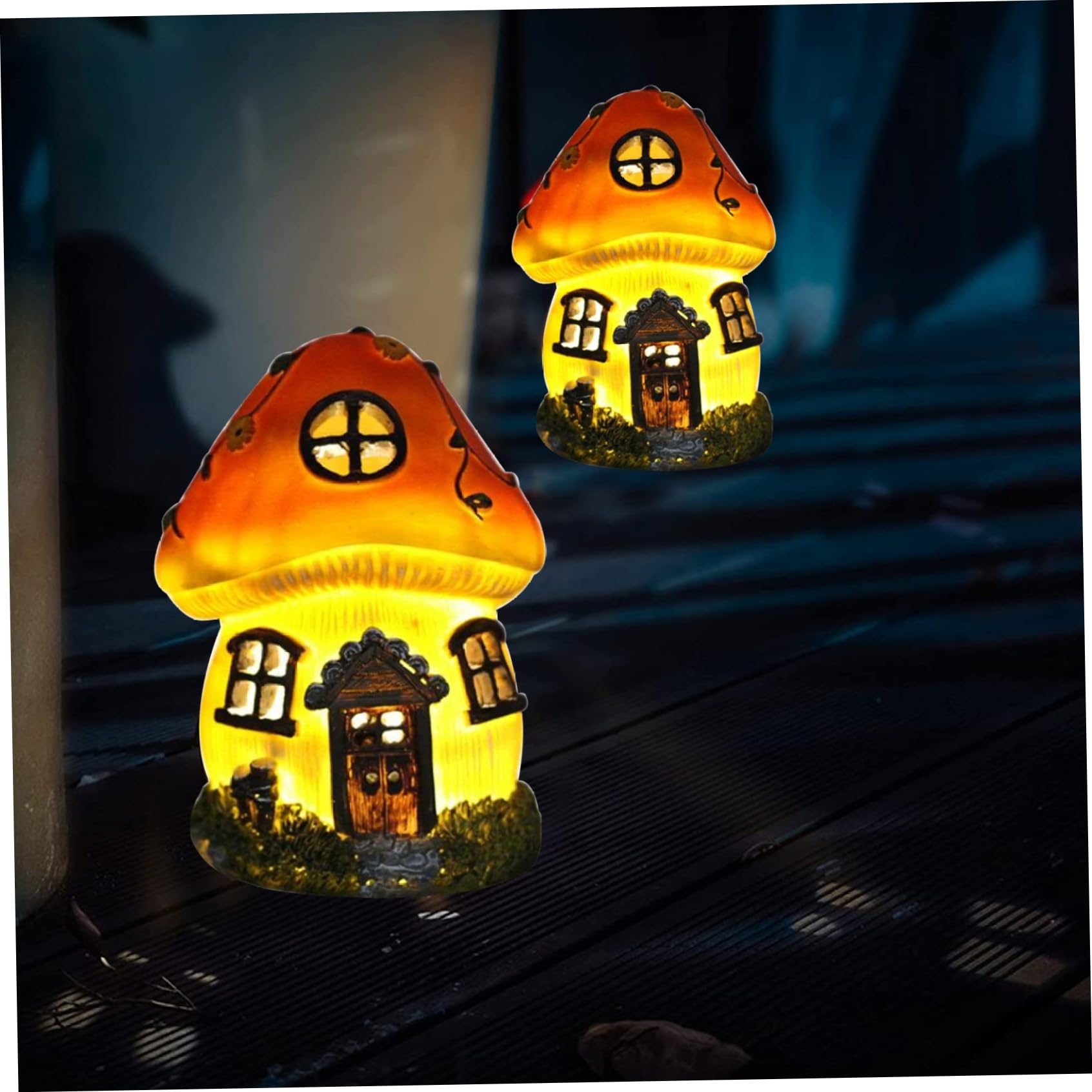 MOUNTTU Fairy Doors for Trees Outdoor, Fairy House Waterproof Resin Garden Statues for Yard Lawn Decor