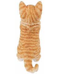 Garden Cat Statue Decorative Outdoor Figurine, Fairy Art Yard Décor Statue for Patio Lawn, Home Office Ornaments Housewarming Gifts (Orange)