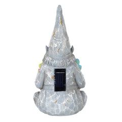 Azuma Garden Ornament Solar Power 6 White LED Lights Outdoor Decoration 29cm Gnome