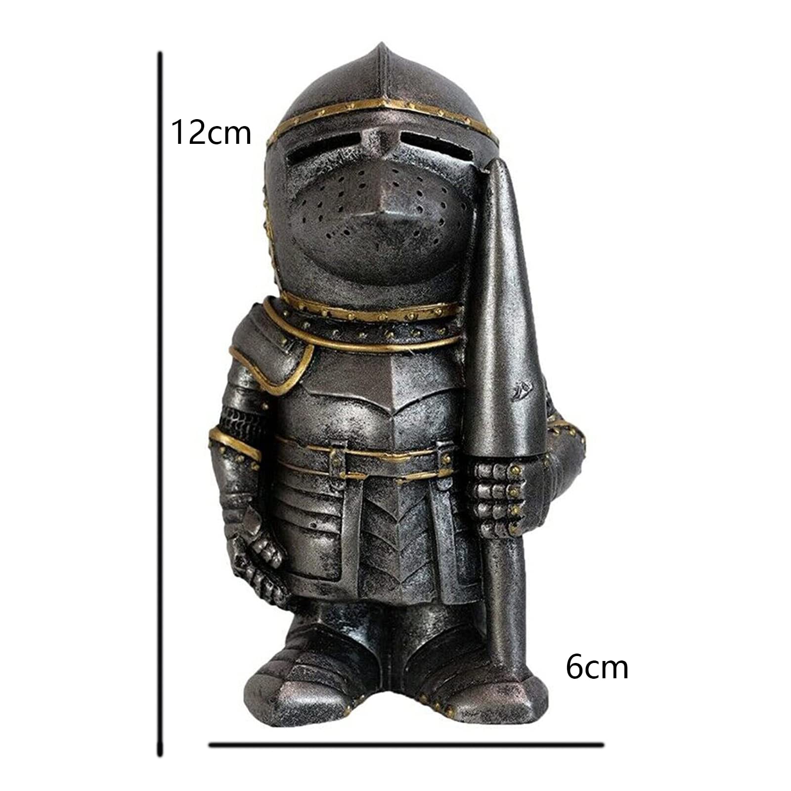 Garden Knight Gnome Statue Ornament-Resin Knight Desktop Ornament, Soldier Miniature Figure Collection Home Decoration,