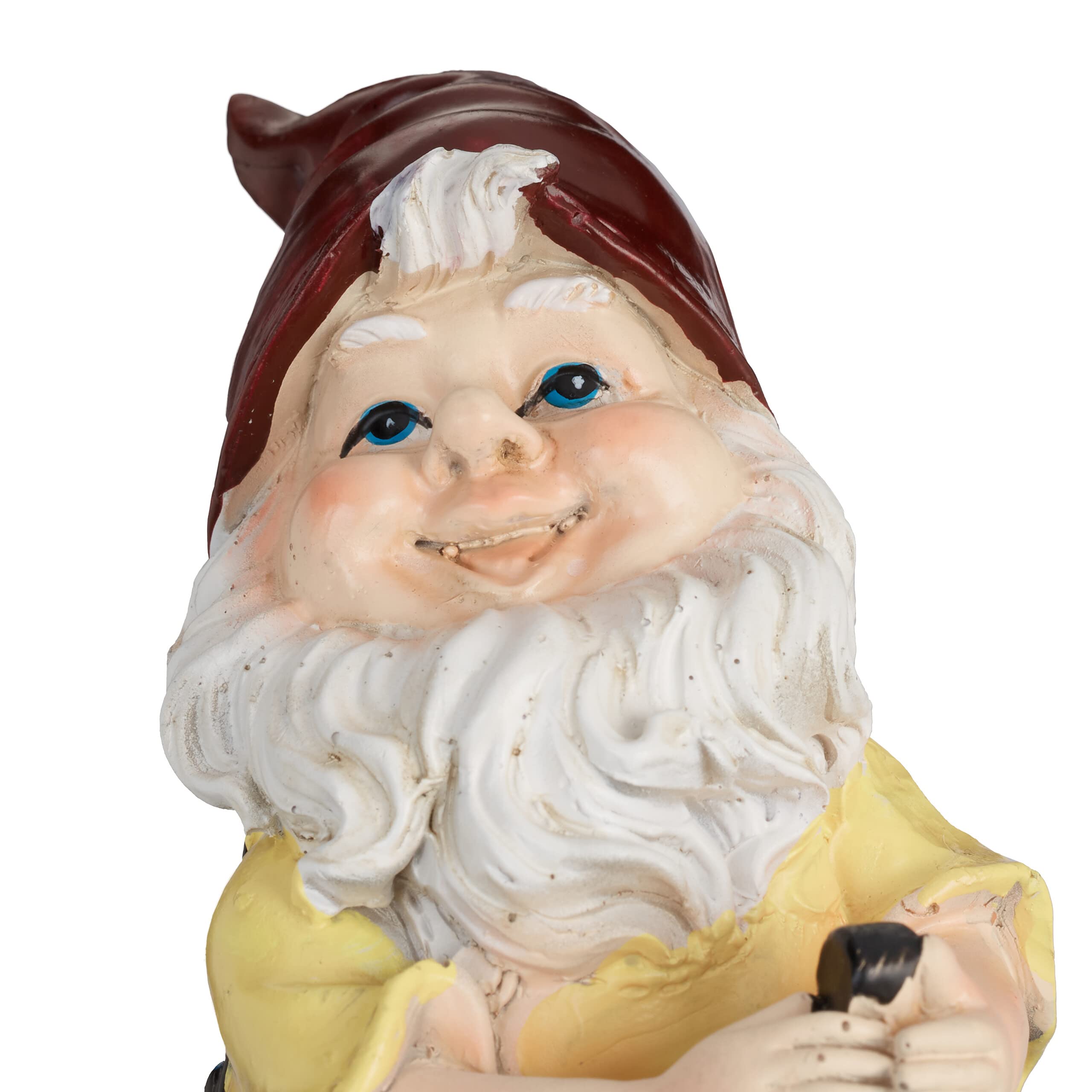 Relaxdays Garden Gnome with Well, Weather & Frost Resistant, 15 x 7.5 x 10.5 cm, Figurine, Polyresin, Multicoloured