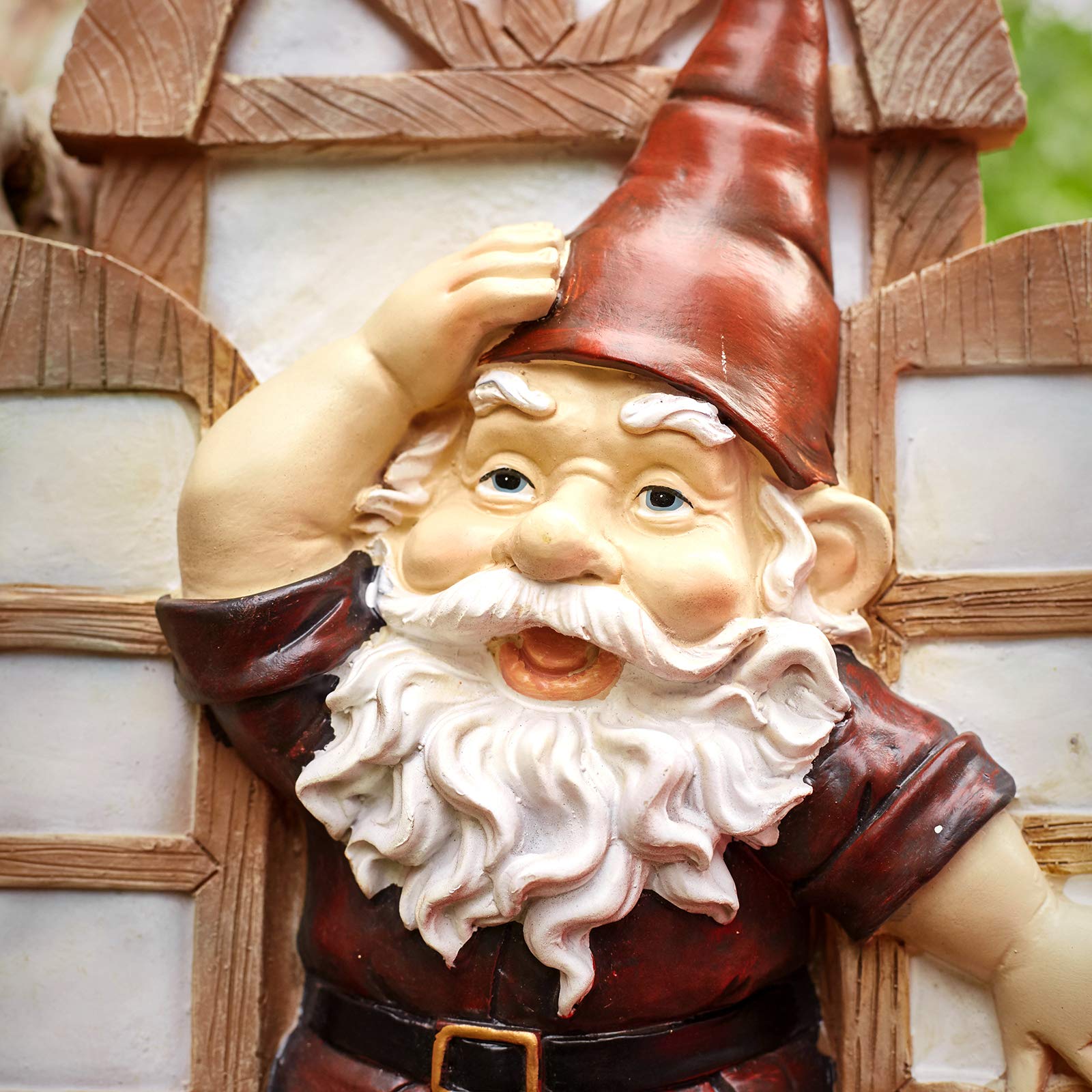 Garden Gnomes Elf Open Window Tree Hugger, Knothole Welcome Gnomes Garden Tree Sculptures, Tree Face Garden Gift, Open The Window Garden Peeker Yard Art for Tree Resin, 12 inch