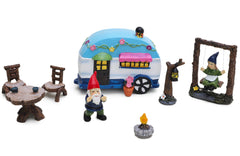 Toyland® 8 Piece Enchanted Garden Fairy Gnome & Caravan Ornament Decoration Set