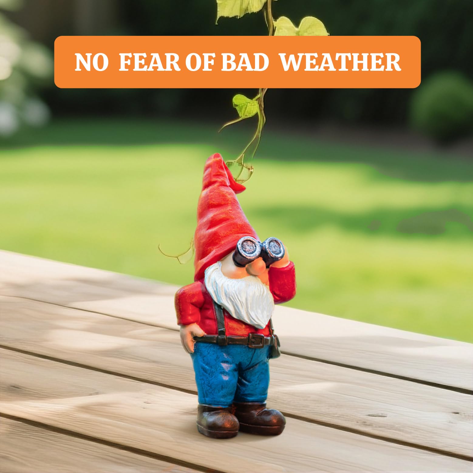 WONDHOME 6.7" Funny Garden Gnomes Statues with Telescope Naughty Gnome Mini Figurine Patio Lawn Yard Art Outdoor Decorations Father's Day Mother's Day Birthday Christmas Gardening Gift for Dad Mom
