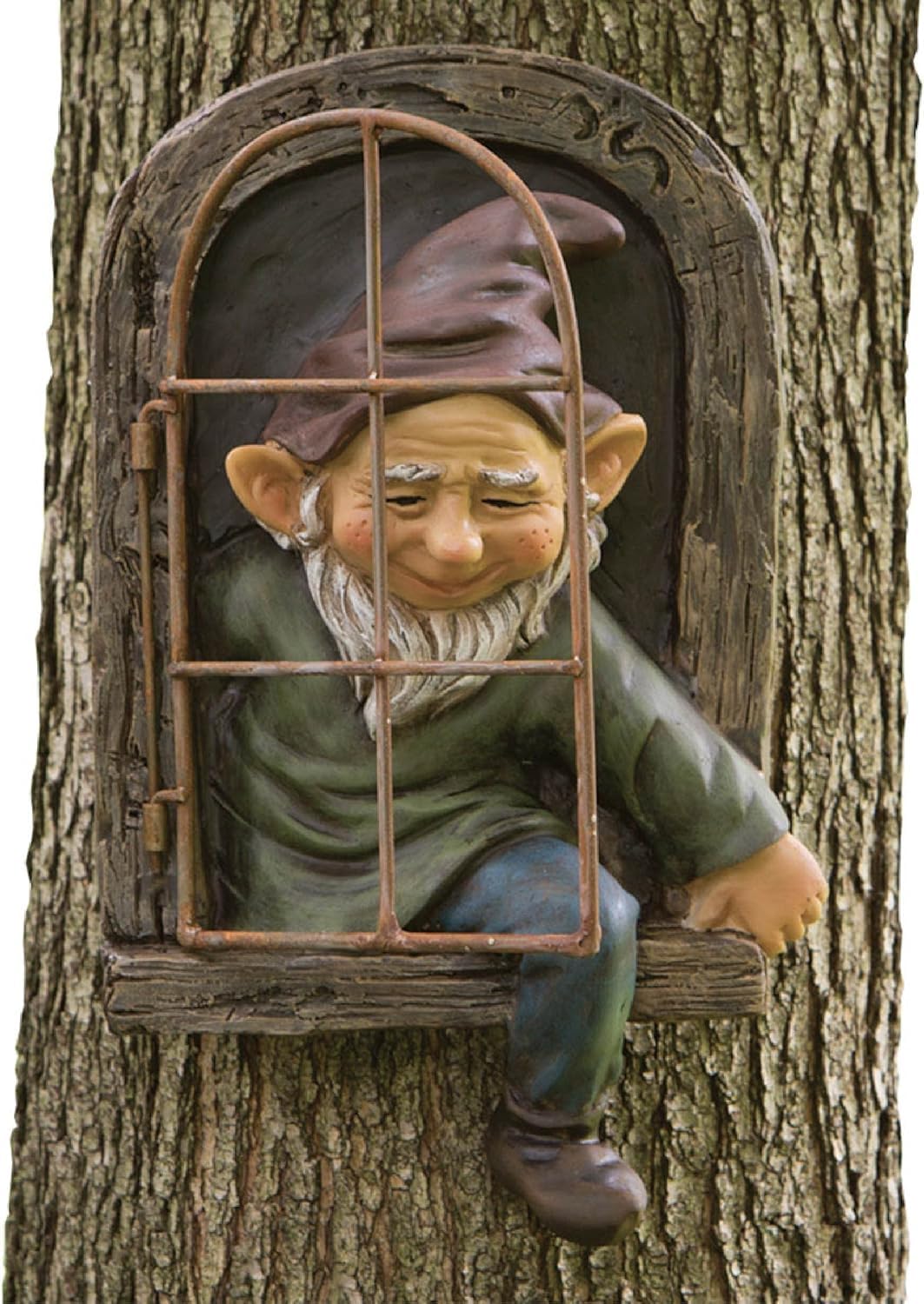 Bits and Pieces - Gnome From The Window Tree Decoration - Garden Decoration - Tree Face - Sculpture