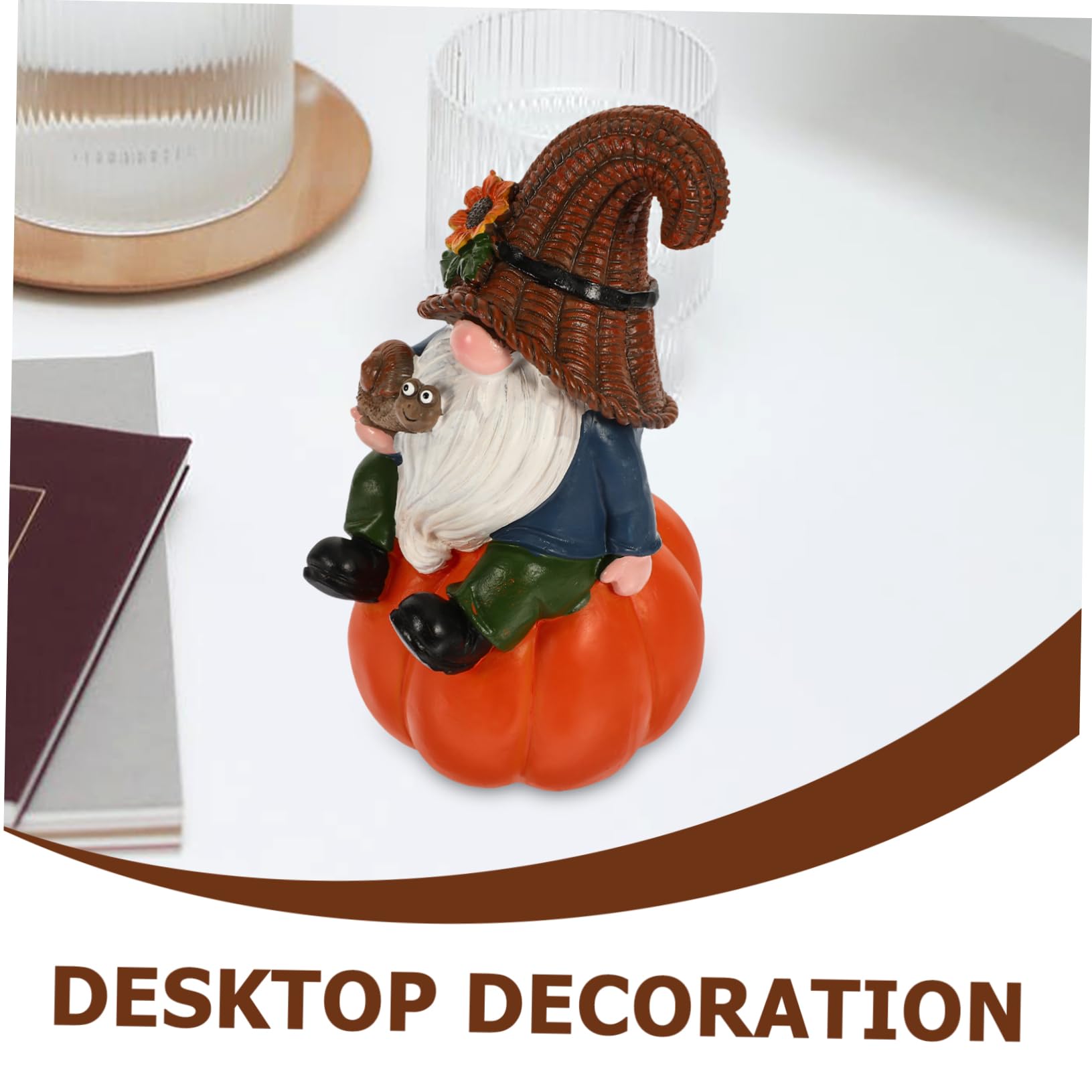 Cabilock Gnome Ornaments for Garden Decor Resin Pumpkin Gnome Statue Fall Style for Outdoor Use
