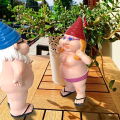 Garden Gnome, Statue Peeing Gnome, Naughty Garden Gnome, Funny Naked Gnome, Resin Garden Gnomes, Male Female Nude Gnomes Goblin-Art Decoration, Lawn Ornaments Indoor or Outdoor Garden Ornament (man)