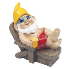 Lesser & Pavey Naughty Gnome Sunbather 8" Gnomes Behaving Badly Figurines Statues For Home Decor | Ideal Ornaments Friendship Gifts For Women & Men | Lovely Table Centerpiece & Living Room Accessories