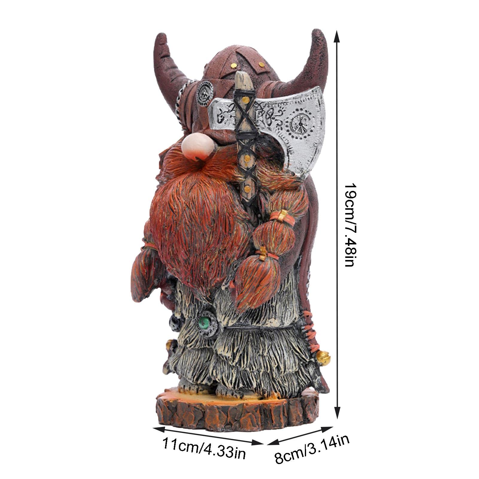 Voiakiu Garden Statue - Victor Axe Warrior Dwarf GNOME Outdoor Garden Decoration Viking Axe Warrior Sculpture Ornaments